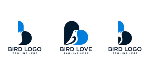 set of letter B Birds and love birds .logo template Premium © muh