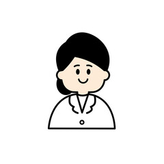 白衣の女性　医者　栄養士　カラー