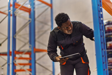 Hardworking employee, counting the product.