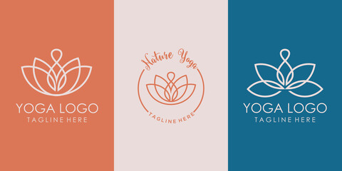 Beautiful lotus flower logo design template