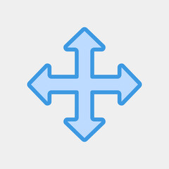 Move icon vector illustration in blue style, use for website mobile app presentation