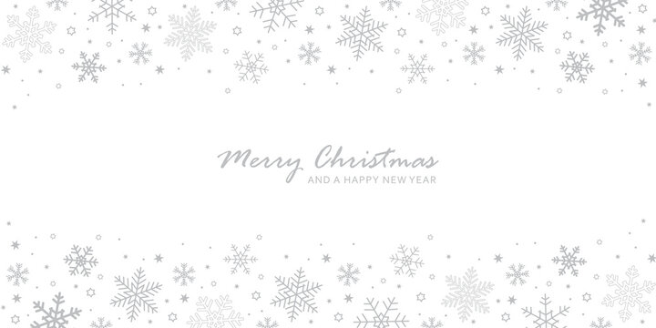 bright banner christmas card with snowflake border