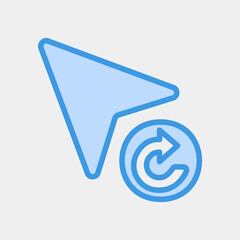 Rotate cursor icon vector illustration in blue style, use for website mobile app presentation
