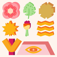 Collection Of Aesthetics Graphics Elements Illustration