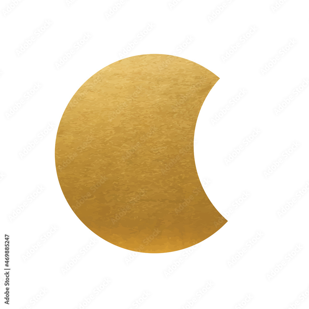 Sticker Gold Moon on white background