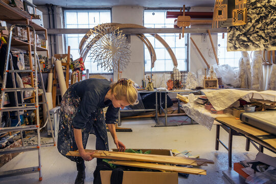 Woman in art studio