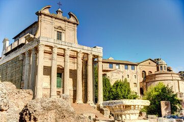 Fototapeta na wymiar Roman Forum, Italy, HDR Image