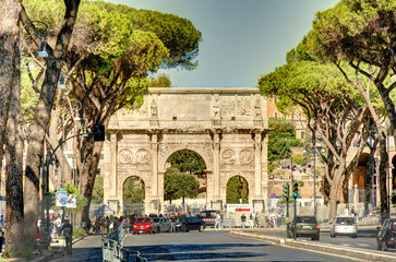 Fototapeta na wymiar Roman Forum, Italy, HDR Image