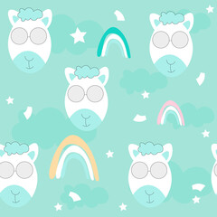 Cute unicorn seamless pattern.Vector illustration