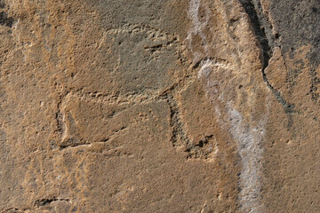 Petroglyphs, ancient rock paintings