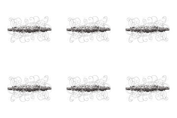 Seamless pattern with interesting doodles on colorfil background. Pano.