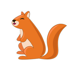 squirrel on a white background cute cartoon illustration