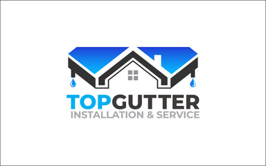 Illustration graphic vector of gutter installation and repair service logo design template-05