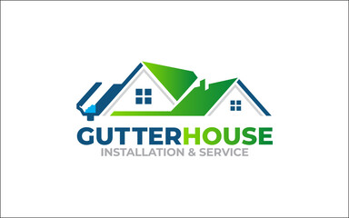 Illustration graphic vector of gutter installation and repair service logo design template-05