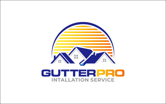 Illustration graphic vector of gutter installation and repair service logo design template-05