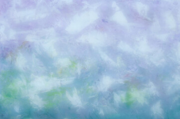 Abstract winter blue oil painting background. Palette knife paint texture. Soft effect.