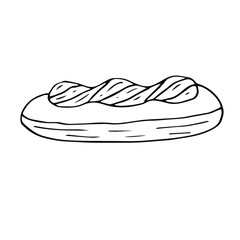 Eclair vector illustration, hand drawing doodle