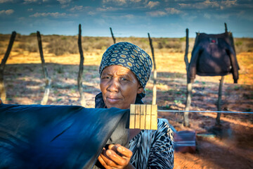 African woman washing cloths