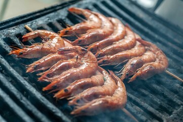 smoked shrimp skewer bbq