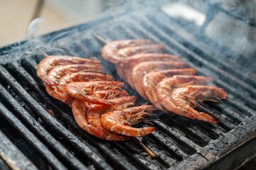 smoked shrimp skewer bbq