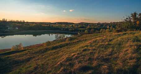 Spring evening landscape