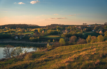 Spring evening landscape