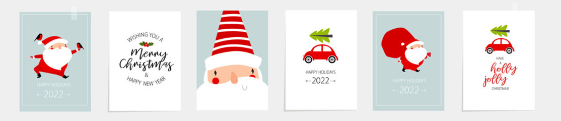 Print. Set of New Year posters. Year of the tiger. 2022. Merry Christmas and New Year!