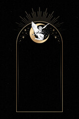 Vintage Christmas angel on a crescent moon from the public domain frame design mobile phone wallpaper vector