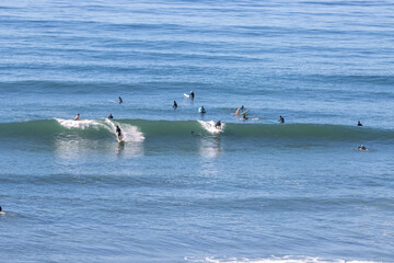 Fototapeta na wymiar Swamis surfing point in San Diego
