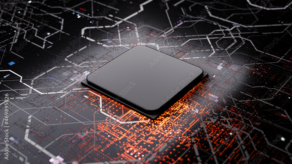 Poster central computer processors cpu concept