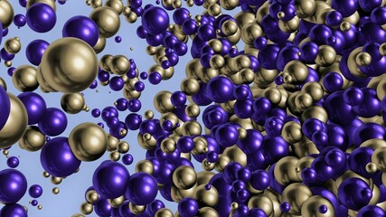 3d metallic bubbles abstract background. 3d render template for advertising, marketing, covers, banners, business, corporations.