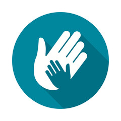 Charity icon with long shadow for graphic and web design.