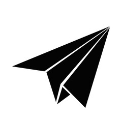 Paper black plane icon black linear isolated on white background