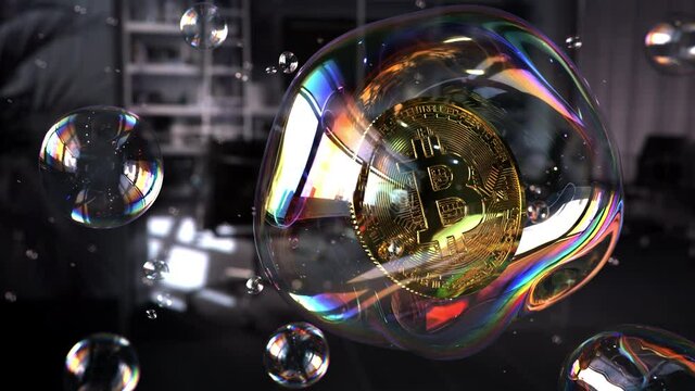 4k video Bitcoin Soap Bubble. Prores 4444