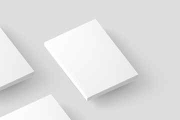 Softcover Book Cover White Blank Mockup
