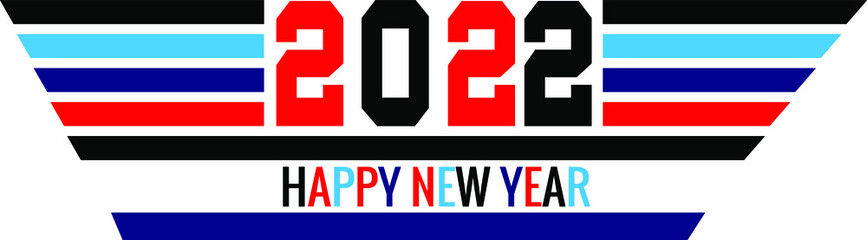2022 Happy New Year. Creative concept design template with colorful logo 2022 for celebration and season decoration.