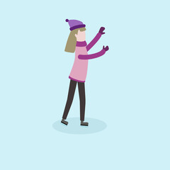 ice skating woman merry christmas