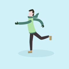 ice skating man merry christmas