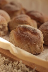 homemade bread with fresh yeast buns