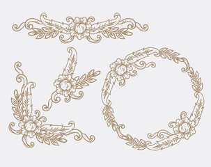 Beautiful traditional gold delicate Thai ornament vector 