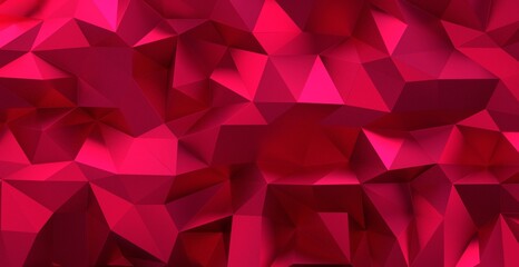 High resolution 3d abstract geometric magenta  background, triangle seamless
