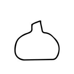Black hand drawing vector illustration of a glass empty bottle isolated on a white background