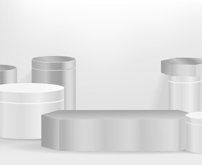 Abstract vector rendering 3d background. Empty showcase for product presentation such as cosmetic. for fashion magazine