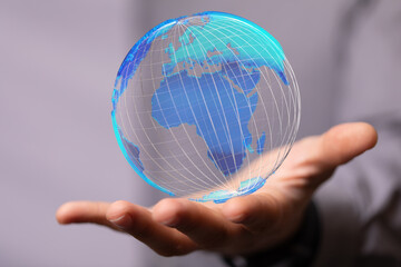 Global world network and telecommunication on earth and IoT. Elements