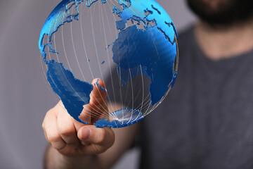 Global network concept. World map point. Global network planet Earth. 3D rendering.