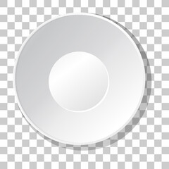 White plain plate on transparent background