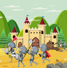 Knight ancient army fighting for kingdom