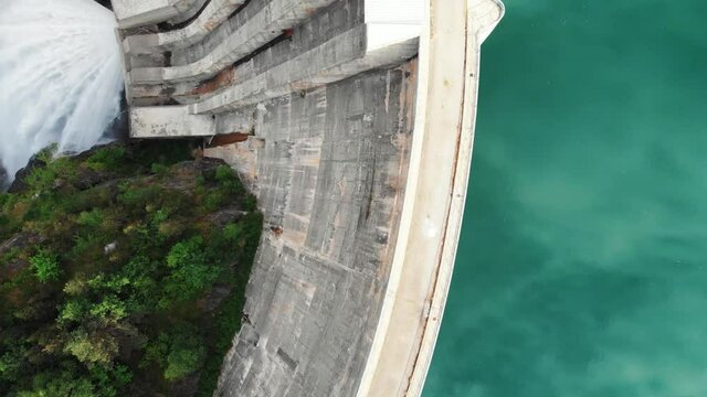 Barazona reservoir dam in Spain and beautifull water reservoir