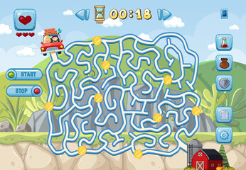 Maze game template for kid