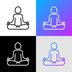 Yoga thin line icon. Lotus pose. Modern vector illustration, logo for yoga center.